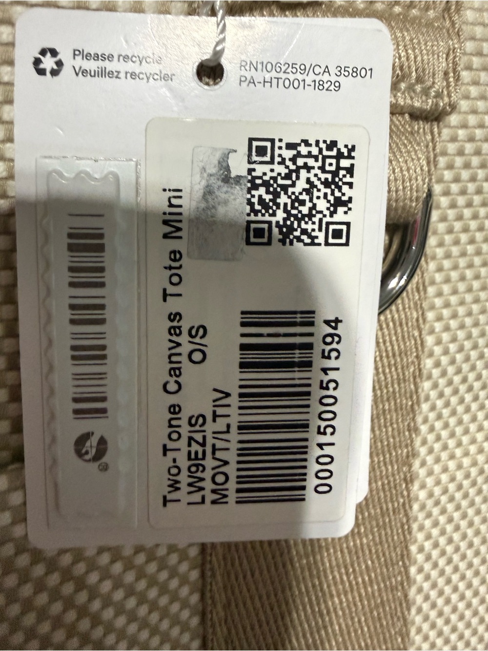 NWT Lululemon Two Tone Canvas Tote Mini - Picture 7 of 7